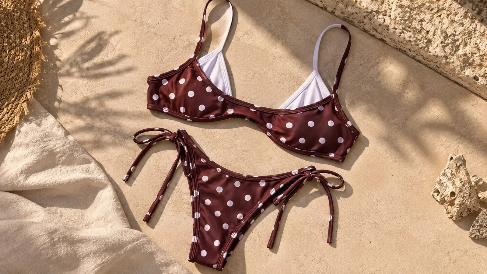 Bikini Ursula chocolate a lunares